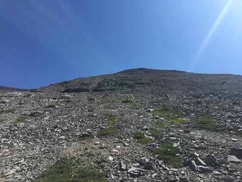 Foreshortened view below Pyriform where we started heading up