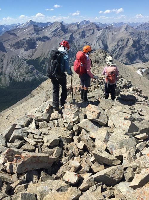 Leaving the summit, looking NW. Connecting ridge to Junction Mountain on the right.