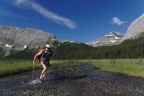 {212 d mu} crosses the very wet gravel flats enroute to Commonwealth Peak