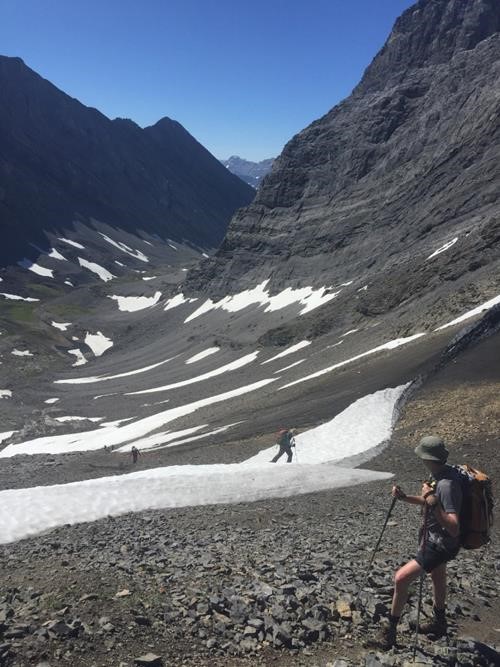 Looking back from the col