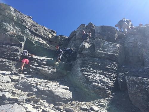 Scramble step off Fortress summit