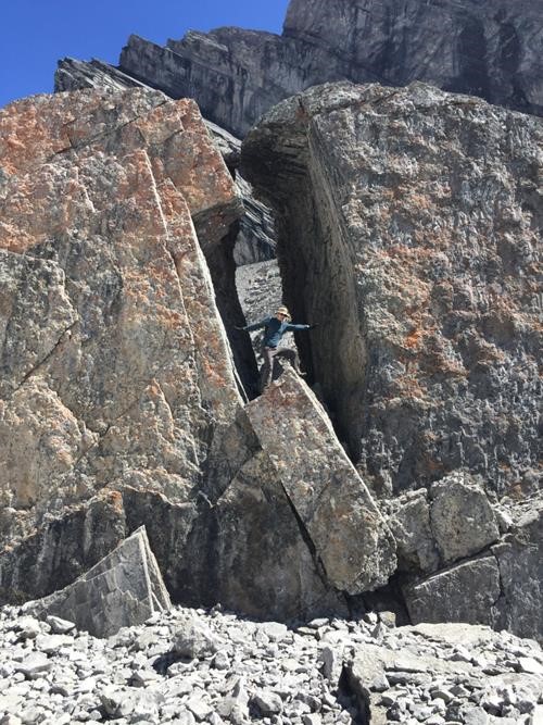 Brian splits a massive boulder
