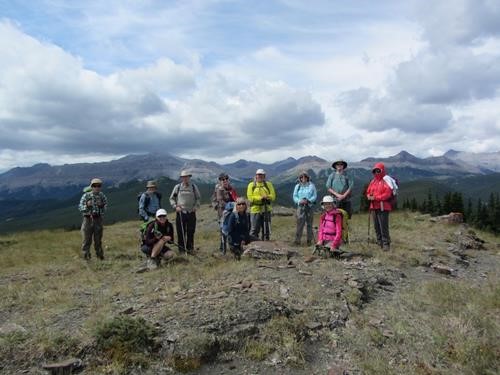Group photo on windy Volcano Ridge
