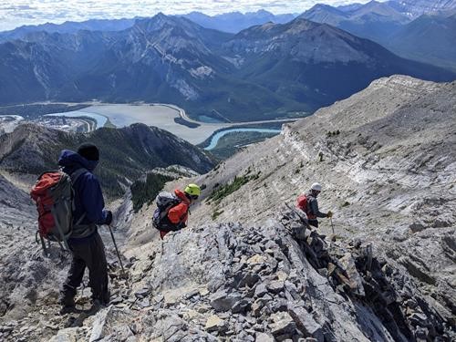 Leaving the summit