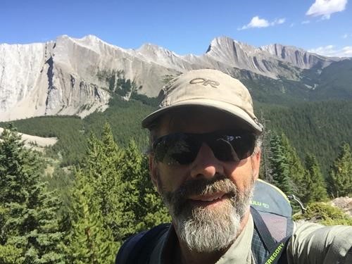 Coordinator with peaks L-R behind: Limestone Twins, Serendipity, Cat Creek (barely visible), Highwood, Holy Cross