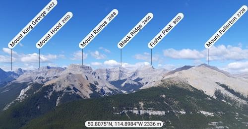 PeakFinder looking west from Nihahi Ridge