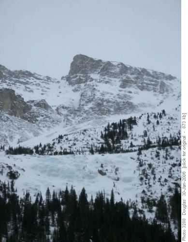 Icefall from trail to campground