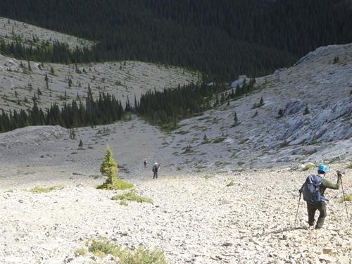 Scree descent (photo courtesy David)