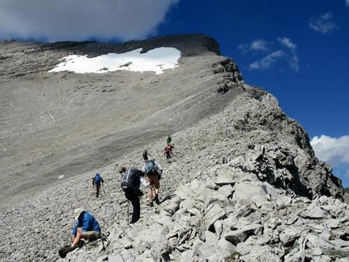 Heading up the final slope to the summit 