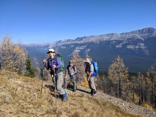 Jane, Bill & Ron; Protection Mtn across the Bow Valley