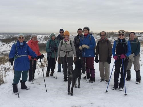 Group on the circumnavigation of Nose Hill Park