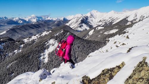 A small downclimb before the summit block.