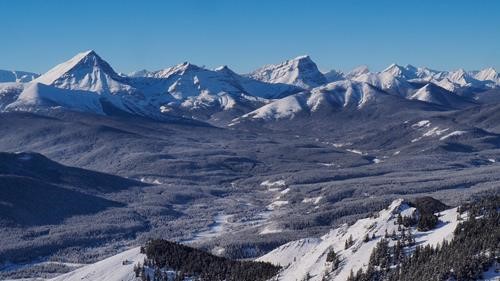 Snow covered High Rock Range.