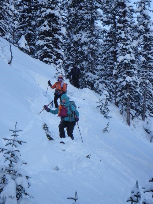 Christine and Sim the Challenging drop onto the road