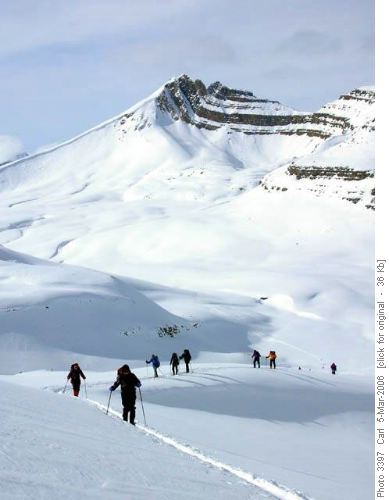 Ascent from Dolomite Pass (Cirque Peak in the background)