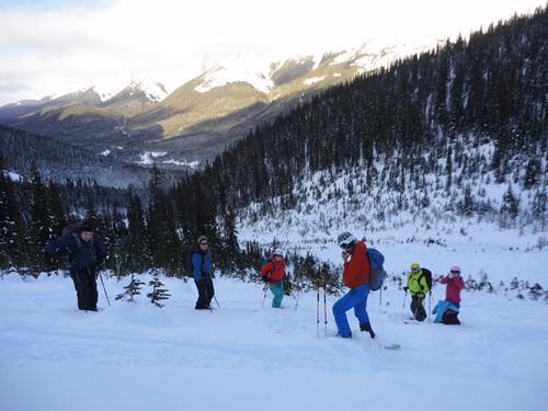 Skinning up at the bottom of the second run