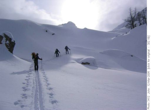 Ascending east side of Ball Pass