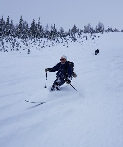 Ed with snow on his face - Jim in background