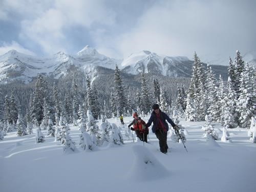 5 Ramblers crossing the first switchback