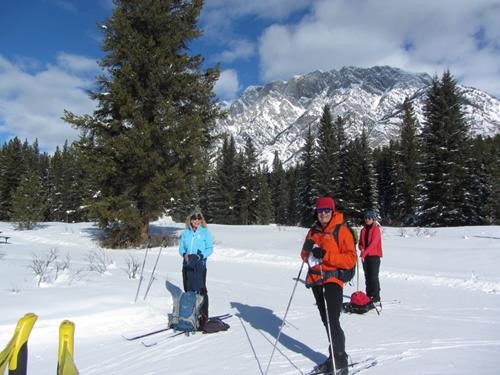 Barb, John and Yolande, Mount Wintour behind