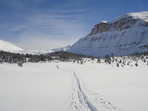 Crossing Citadel Lake enroute to Citadel Pass (Citadel Peak on right)