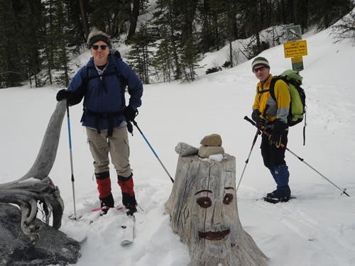 Jim and Clifton at the end of the maintained trail up Ribbon Creek