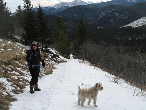 Sharon and Elliot on the trail