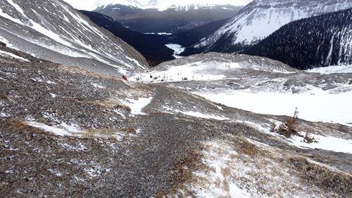 Hiking the summer trail from Smuts Pass.