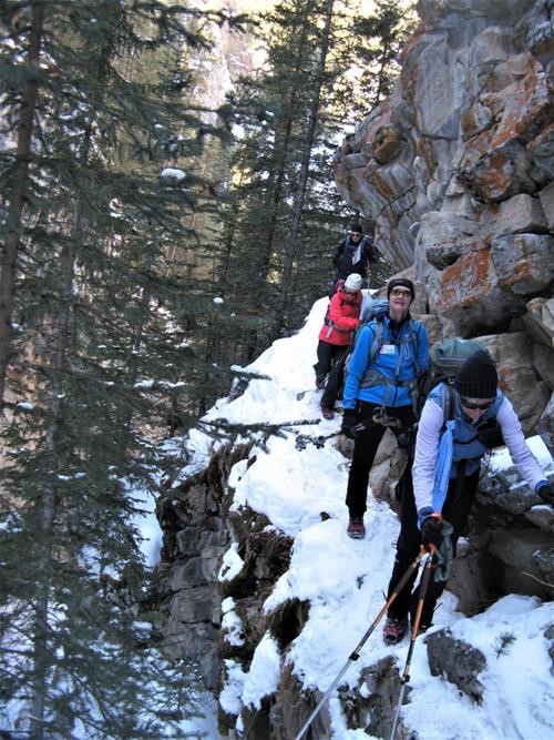 Ledge traverse