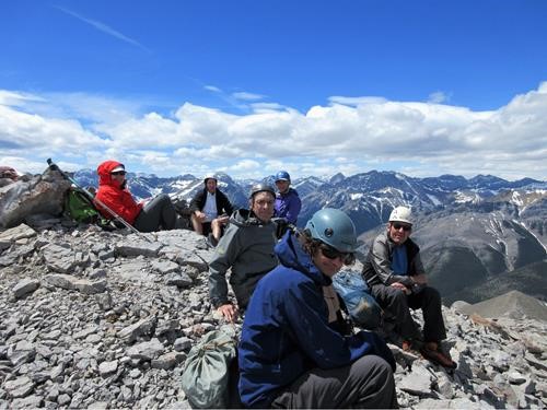 Ramblers enjoying the view from the summit