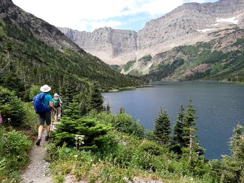 Walking around Bertha Lake.