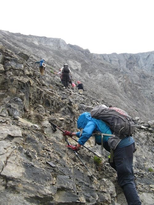 Starting up the climb to the col