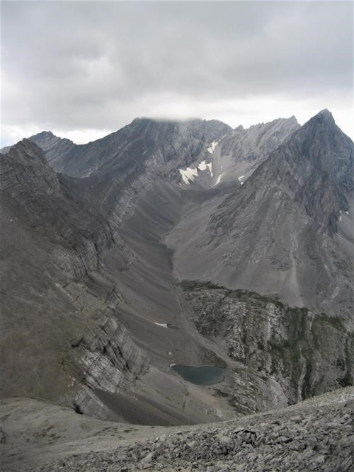 Mount Rae in the clouds