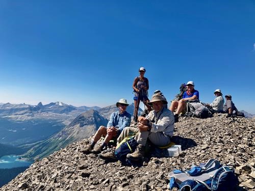 Our group at Snow Peak summit looking towards Talus and Leman Lake