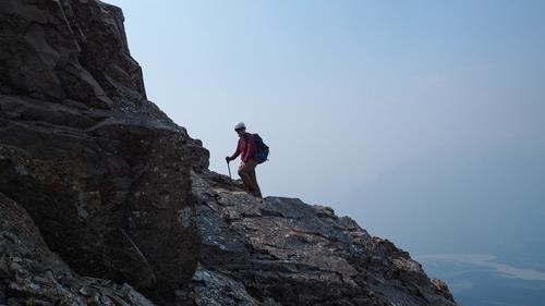 Jim on the way down.