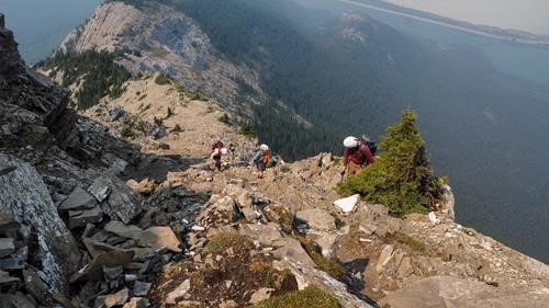 A very tired gulley, we scrambled around it on the way up.