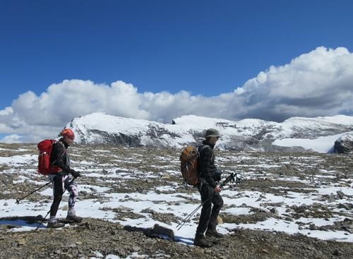Christina and Peter leaving the summit of The Onion