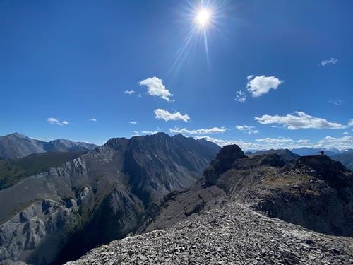 Scrambling along the ridge