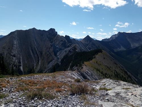 Looking south down ridge from lunch spot