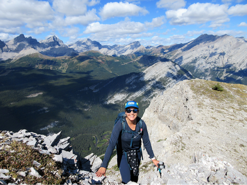 Deb at the top of the short scramble section