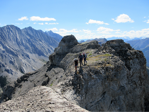 Leaving the high point on the ridge
