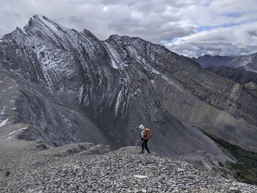 David on Arethusa col enroute to Burns Lake. Mt. Storm behind. David on Arethusa col enroute to Burns Lake. Mt. Storm behind.