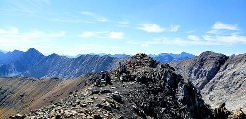 Ramblers doing their best to blend in with the rocky landscape