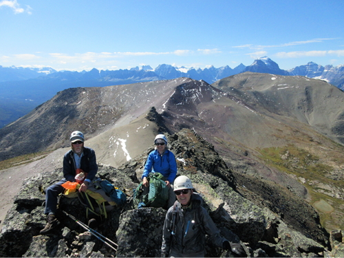 Arnold, Jane and Inge on the summit of Unity Peak