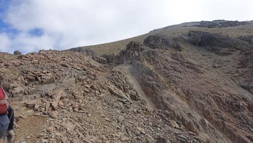 End of the spur with scamble section of the ascent.