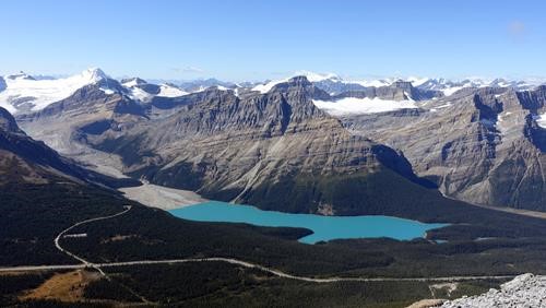 Views looking west towards Peyto Lake