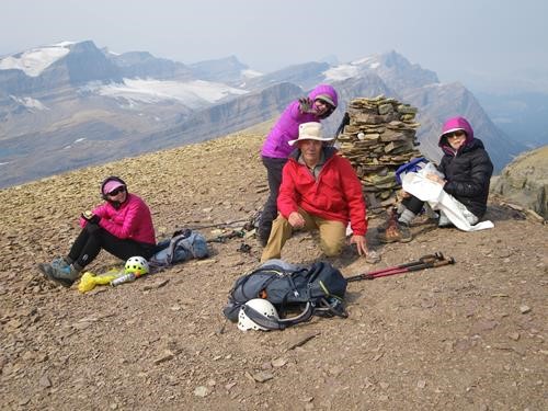 Getting ready to start our decent from summit, a cool breeze is with us. 