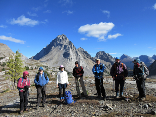 Ramblers enjoying the views at North Burstall