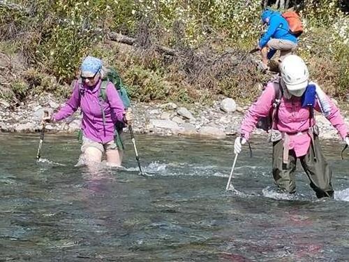 Crossing the Kananaskis River on the way back.