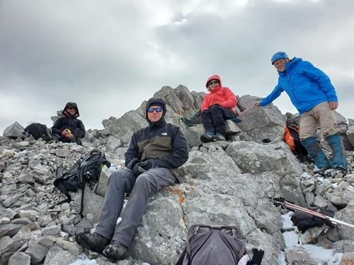 At the summit of Mount Lorette. 